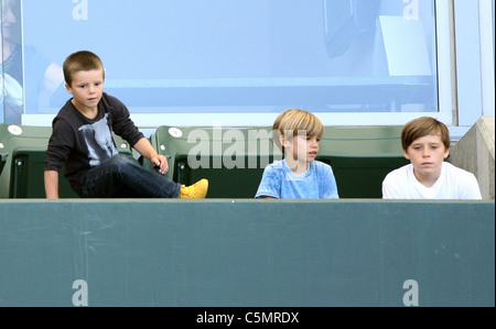 CRUZ BECKHAM ROMEO BECKHAM BROOKLYN BECKHAM ASHTON UND DEMI BEI LA GALAXY V MANCHESTER CITY FOOTBALL MATCH CARSON LOS ANGELES Stockfoto