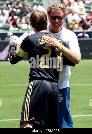 WERDEN FERRELL DAVID BECKHAM ASHTON und DEMI bei LA GALAXY V MANCHESTER CITY FOOTBALL MATCH CARSON LOS ANGELES Kalifornien 23 Ju Stockfoto