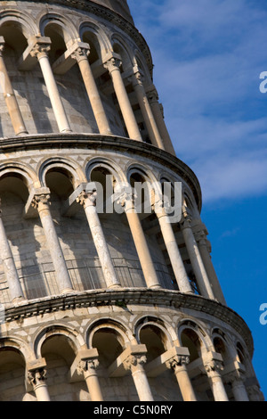 Nahaufnahme Detail der schiefe Turm von Pisa, Toskana, Italien, Europa Stockfoto