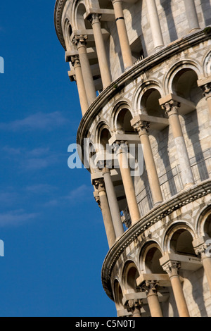 Nahaufnahme Detail der schiefe Turm von Pisa, Toskana, Italien, Europa Stockfoto