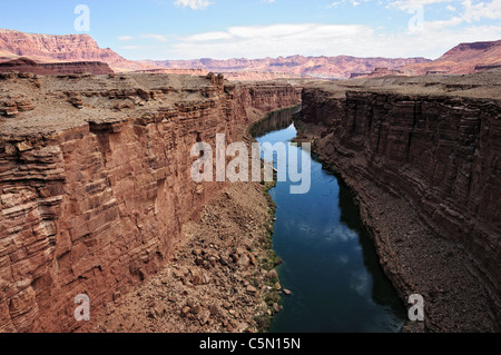 Navajo Brücken überqueren den Colorado River in Marble Canyon in der Nähe von Lees Ferry in Arizona, USA Stockfoto