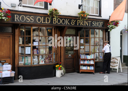 Altes Buch Ross und Druckerei in Ross auf Wye Herefordshire England UK Stockfoto