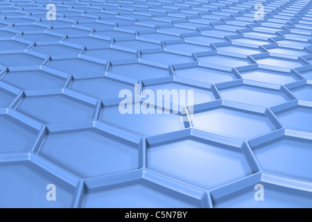 Blaue hexagonale Struktur. Stockfoto