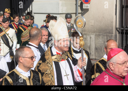 Kardinal Schönborn bei Trauerfeier für Otto von Habsburg, 16. Juli 2011, Wien, Österreich Stockfoto