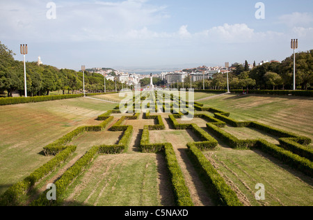 Parque Eduardo V11 formalen Garten in Lissabon Stockfoto
