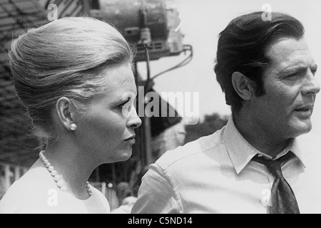 Marcello Mastroianni, Faye Dunaway am Set des Films ein Ort für Liebhaber, amanta, 1968 Stockfoto