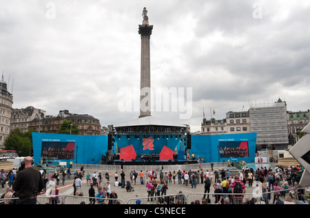 Ein Jahr vor den Olympischen Spielen am Trafalgar square Stockfoto