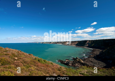 Landschaft Foto von der North Cornish Küste bei Deadman Bucht in der Nähe von St.Ives, England. Stockfoto