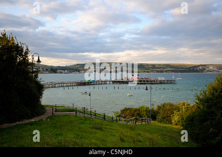 Waverley Raddampfer angedockt am Swanage Pier, Dorset, England. Stockfoto