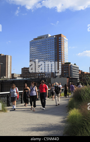 Highline, erhöhten öffentlichen Park am ehemaligen Bahn verfolgt, Manhattan, New York City, USA Stockfoto