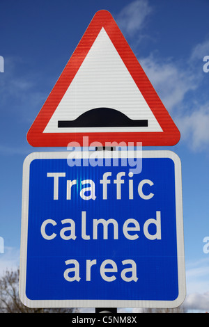 Verkehrsberuhigte Gegend Straßenschild Stockfoto