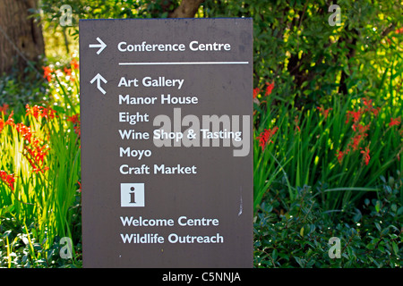 Informationen anmelden Garten Spier Weingut & Hotel, Stellenbosch, Western Cape, Südafrika. Stockfoto