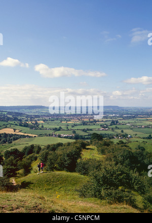 Blick über den Severn Valley von harefield Beacon, Gloucestershire, Cotswolds, England, UK, Europa Stockfoto