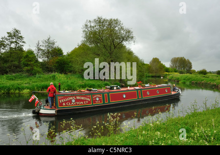 Grachtenboot auf den Fluss Nene, Nene Valley Northampton Northamptonshire UK England Stockfoto