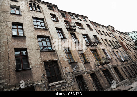 alten dekadenten Häuser in der Stadt Lodz Polen Stockfoto