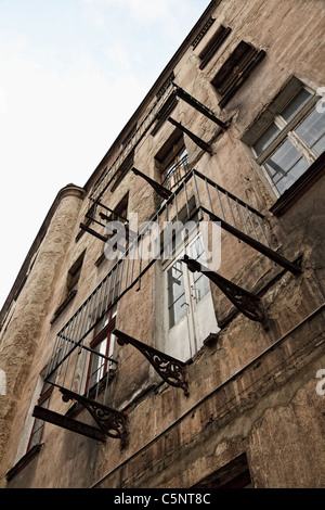 alten dekadenten Häuser in der Stadt Lodz Polen Stockfoto