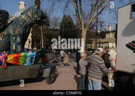 "Beerdigung der Sardine" Ende des Karnevals in MADRID. Autonome Gemeinschaft Madrid. Spanien Stockfoto