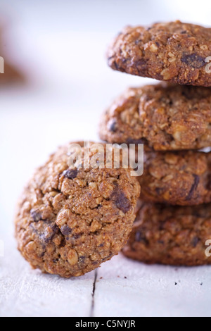 Hafer-Kekse mit Schokolade Stockfoto