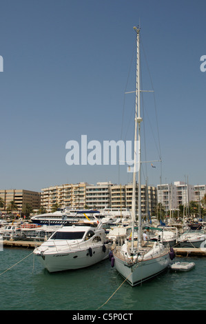 Club Nautico Ibiza Marina im Hafen von Eivissa Stockfoto