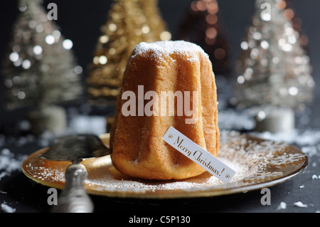 Italienischer Weihnachtskuchen (Pandoro) Stockfoto