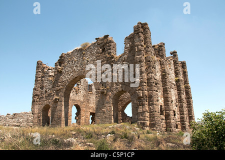 Aspendos wichtige Stadt im Staat Pamphylien römische Kontrolle in 190 v. Chr. , Anatolien Türkei römischen Kaiser Marcus Aurelius 161 - 80 n. Chr. Stockfoto