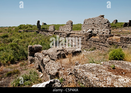 Aspendos wichtige Stadt im Staat Pamphylien römische Kontrolle in 190 v. Chr. , Anatolien Türkei römischen Kaiser Marcus Aurelius 161 - 80 n. Chr. Stockfoto