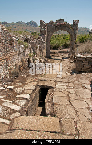 Aspendos wichtige Stadt im Staat Pamphylien römische Kontrolle in 190 v. Chr. , Anatolien Türkei römischen Kaiser Marcus Aurelius 161 - 80 n. Chr. Stockfoto