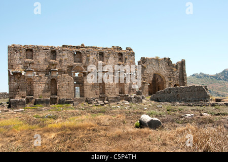 Aspendos wichtige Stadt im Staat Pamphylien römische Kontrolle in 190 v. Chr. , Anatolien Türkei römischen Kaiser Marcus Aurelius 161 - 80 n. Chr. Stockfoto