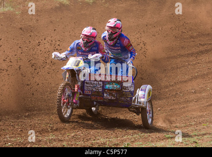 Seitenwagen-Motocross-Rennen Stockfoto