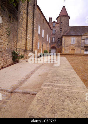 Belves Stadt. Dordogne-Frankreich. Lebendige mittelalterliche Stadt. Stockfoto