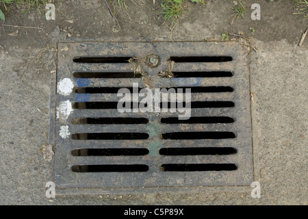 Kanalisation Drain, Brooklyn, NY. Stockfoto