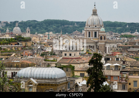 Blick von Südwesten über Rom aus dem Garten der Villa Medici auf dem Pincio-Hügel Stockfoto