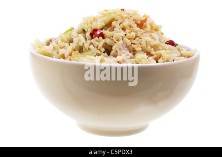 Schüssel mit gebratener Reis Stockfoto