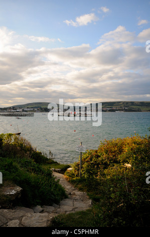 Waverley Raddampfer in dock in Swanage Pier, Dorset, England. Stockfoto