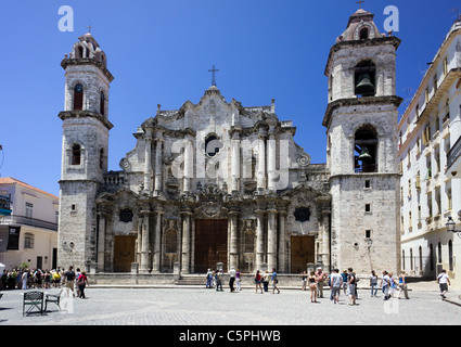 Kathedrale von Havanna, Kuba. Die Catedral De La Virgen María De La Concepción Inmaculada De La Habana. Stockfoto