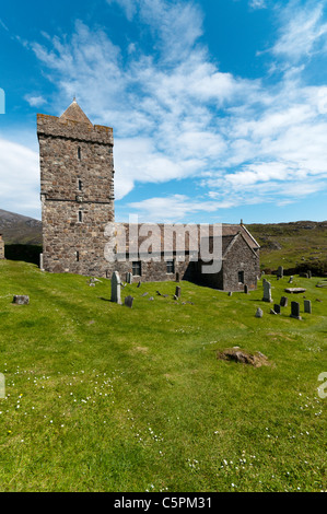 Kirche St Clement, Rodel, South Harris in den äußeren Hebriden. Stockfoto