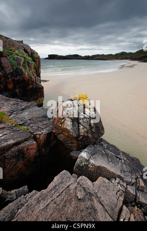 Oldshoremore Strand, in der Nähe von Kinlochbervie, Sutherland, Highland, Schottland, Großbritannien. Stockfoto