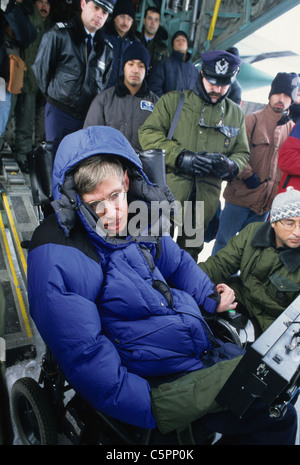 Stephen Hawking auf der Antarktis 1997 Stockfoto