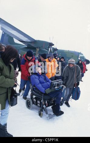 Stephen Hawking auf der Antarktis 1997 Stockfoto