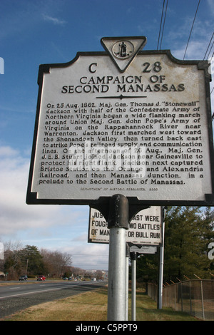 Der zweite Manassas Kampagne. Generalmajor Thomas J. "Stonewall" Jackson marschierte zuerst West in Richtung das Shenandoah-Tal Stockfoto