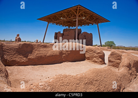 Gebäude, Ruinen, Casa Grande Ruins National Monument, Coolidge, Arizona, Vereinigte Staaten von Amerika Stockfoto