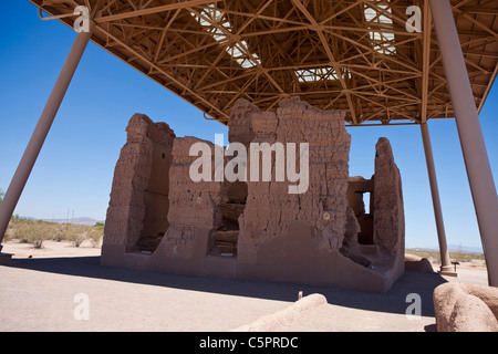 Gebäude, Ruinen, Casa Grande Ruins National Monument, Coolidge, Arizona, Vereinigte Staaten von Amerika Stockfoto