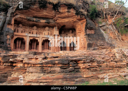 Jain-Skulpturen (9.-14. Jahrhundert), Gwalior, Indien Stockfoto