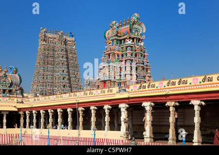 Meenakshi Amman Tempel, Madurai, Tamil Nadu, Indien Stockfoto