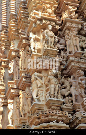 Jain-Tempel (10.-11. Jahrhundert), östliche Gruppe, UNESCO-Weltkulturerbe, Khajuraho, Indien Stockfoto