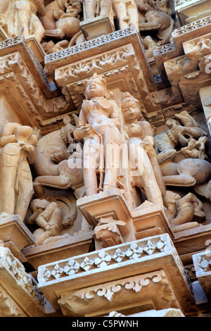 Jain-Tempel (10.-11. Jahrhundert), östliche Gruppe, UNESCO-Weltkulturerbe, Khajuraho, Indien Stockfoto