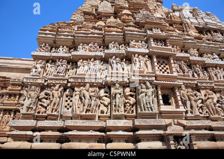 Jain-Tempel (10.-11. Jahrhundert), östliche Gruppe, UNESCO-Weltkulturerbe, Khajuraho, Indien Stockfoto