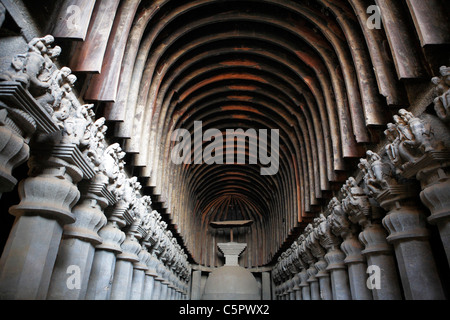 Chaytia (buddhistische Tempel), 1. Jh. v. Chr., Karli, Indien Stockfoto