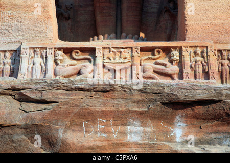 Jain-Skulpturen (9.-14. Jahrhundert), Gwalior, Indien Stockfoto