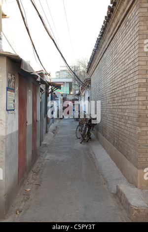 Straßen und Gassen von Hutong in Peking, China Stockfoto